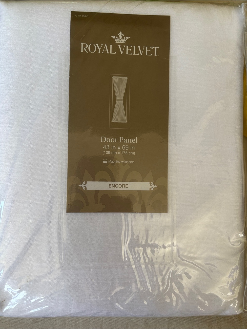Royal Velvet Encore White Door Panel Curtain 43”x69” set of two 2
